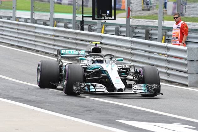Valtteri Bottas (Mercedes AMG Petronas Motorsport) kommt in die Box, Formel 1 Grosser Preis von Oesterreich, Red Bull Ring, 30.06.2018, Formel 1 Grosser Preis von Oesterreich, Red Bull Ring, 30.06.2018 Spielberg Copyright: xSchustx Eibner-Pressefotox EP_Schust