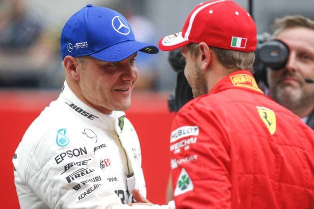 Motorsports: FIA Formula One World Championship WM Weltmeisterschaft 2018, Grand Prix of Austria, 77 Valtteri Bottas (FIN, Mercedes AMG Petronas Motorsport), 5 Sebastian Vettel (GER, Scuderia Ferrari), Spielberg Austria