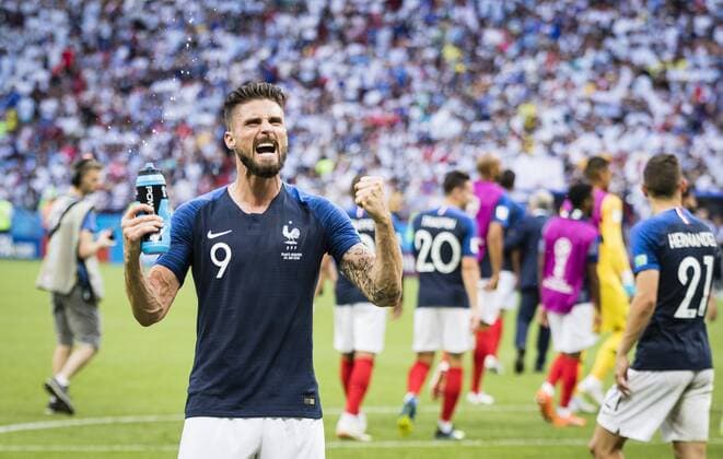 WM 2018, Frankreich - Argentinien Kazan, 27.06.2018 Schlussjubel: Olivier Giroud (FRA) Frankreich - Argentinien *** Kazan 27 06 2018 Final cheering Olivier Giroud FRA France Argentina