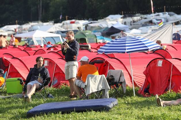 FORMULA 1 - GP of Austria 2018 SPIELBERG,AUSTRIA,30.JUN.18 - MOTORSPORTS, FORMULA 1 - Grand Prix of Austria, Red Bull Ring, qualifying. Image shows tents at the Max Verstappen village. GEPAxpictures xChristianxWalgram