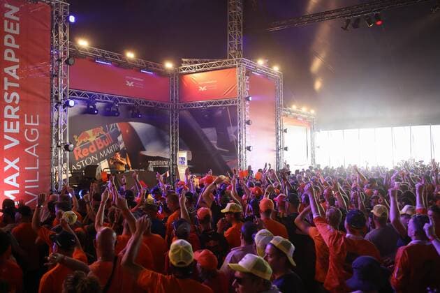 FORMULA 1 - GP of Austria 2018 SPIELBERG,AUSTRIA,30.JUN.18 - MOTORSPORTS, FORMULA 1 - Grand Prix of Austria, Red Bull Ring, qualifying. Image shows fans at the Max Verstappen village. GEPAxpictures xChristianxWalgram