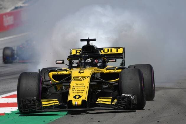 Nico Huelkenberg (Renault F1 Team) faellt mit einem heftigen Motorschaen aus, Formel 1 Grosser Preis von Oesterreich, Red Bull Ring, 01.07.2018.2018, Formel 1 Grosser Preis von Oesterreich, Red Bull Ring, 01.07.2018 Spielberg Copyright: xEIBNER Florian_Schustx EP_SCHUST
