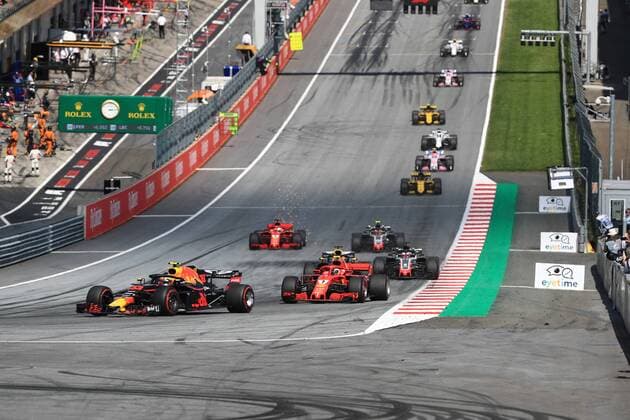 1st July 2018, Red Bull Ring, Spielberg, Austria; Austrian Formula One Grand Prix, Sunday race day; Aston Martin Red Bull Racing TAG Heuer, Max Verstappen stays in touch with the leaders  ActionPlus12043169 LeannexBoon
