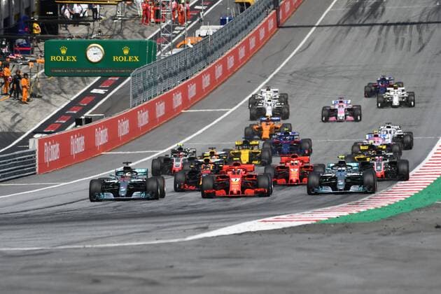 Der Start zum Grossen Preis von Oesterreich, Formel 1 Grosser Preis von Oesterreich, Red Bull Ring, 01.07.2018.2018, Formel 1 Grosser Preis von Oesterreich, Red Bull Ring, 01.07.2018 Spielberg Copyright: xEIBNER Florian_Schustx EP_SCHUST