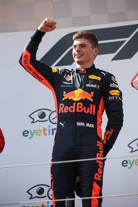 FORMULA 1 - GP of Austria 2018 SPIELBERG,AUSTRIA,01.JUL.18 - MOTORSPORTS - Grand Prix of Austria, Red Bull Ring. Image shows the rejoicing of Max Verstappen (NED Aston Martin Red Bull Racing). GEPAxpictures xWolfgangxGrebien