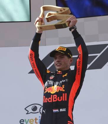 FORMULA 1 - GP of Austria 2018 SPIELBERG,AUSTRIA,01.JUL.18 - MOTORSPORTS - Grand Prix of Austria, Red Bull Ring. Image shows the rejoicing of Max Verstappen (NED Red Bull Racing). GEPAxpictures xWolfgangxGrebien