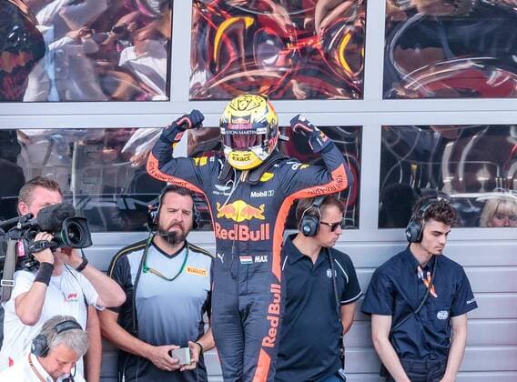 01.07.2018, Red Bull Ring, Spielberg, AUT, FIA, Formel 1, Grosser Preis von Oesterreich, Rennen, im Bild Sieger Max Verstappen (NED, Red Bull Racing) Racewinner Dutch Formula One driver Max Verstappen of Red Bull Racing during race of the Austrian FIA Formula One Grand Prix at the Red Bull Ring in Spielberg, France on 2018 07 01. Spielberg