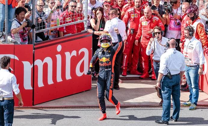 01.07.2018, Red Bull Ring, Spielberg, AUT, FIA, Formel 1, Grosser Preis von Oesterreich, Rennen, im Bild Sieger Max Verstappen (NED, Red Bull Racing) Racewinner Dutch Formula One driver Max Verstappen of Red Bull Racing during race of the Austrian FIA Formula One Grand Prix at the Red Bull Ring in Spielberg, France on 2018 07 01. Spielberg