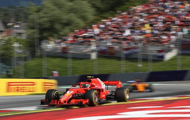 FORMULA 1 - GP of Austria 2018 SPIELBERG,AUSTRIA,01.JUL.18 - MOTORSPORTS - Grand Prix of Austria, Red Bull Ring. Image shows Kimi Raikkoenen (FIN Ferrari). GEPAxpictures xAndreasxPranter