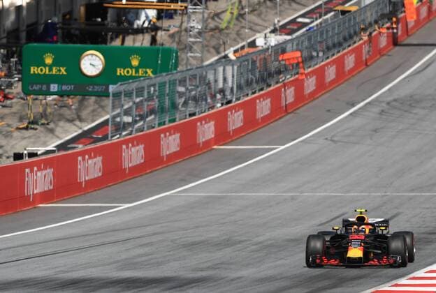 1st July 2018, Red Bull Ring, Spielberg, Austria; Austrian Formula One Grand Prix, Sunday race day; Aston Martin Red Bull Racing TAG Heuer, Max Verstappen on his way to winning the race  ActionPlus12043257 Octane