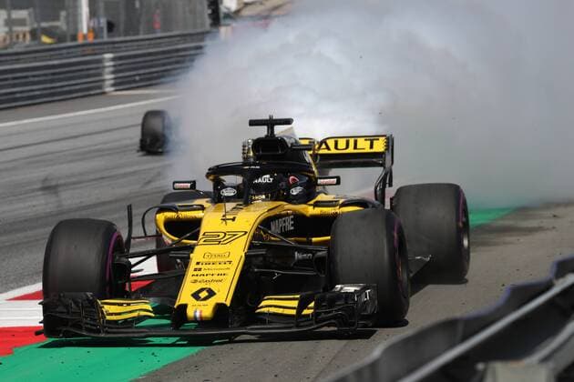 Photo4 LaPresse 01 07 2018 Spielberg, Austria Grand Prix Formula One Austria 2018 In the pic: race, Nico Hulkenberg (GER) Renault Sport F1 Team RS18 engine explosion  Copyright: xPhoto4 LaPressex
