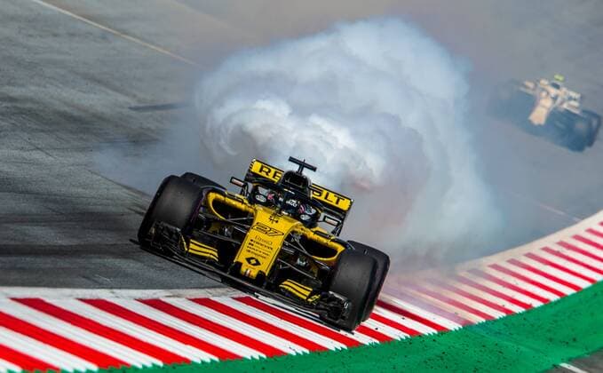 July 1, 2018 - Spielberg, Austria - Nico Hulkenberg of Germany and Renault F1 Team driver s car broke down during the race at Austrian Formula One Grand Prix on July 01, 2018 in Red Bull Ring, Spielberg, Austria. F1 Grand Prix of Austria  - ZUMAn230 20180701_zaa_n230_161 Copyright: xRobertxSzaniszlox