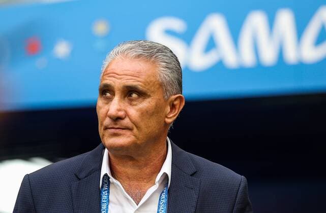 SAMARA, RUSSIA - JULY 2, 2018: Head coach Tite (Adenor Leonardo Bacchi) of the Brazilian team in their 2018 FIFA World Cup WM Weltmeisterschaft Fussball Round of 16 match against Mexico at Samara Arena Stadium. Sergei Bobylev TASS  TS087937