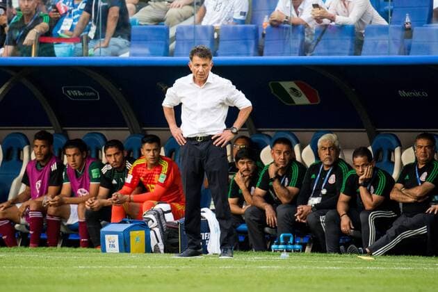 180702 Head coach Juan Carlos Osorio of Mexico during the FIFA World Cup WM Weltmeisterschaft Fussball round of 16 match between Brazil and Mexico on July 2, 2018 in Samara. Photo: Petter Arvidson BILDBYRAN kod PA 92081 Copyright: PETTERxARVIDSON BB180702PA068