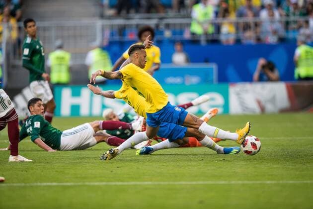 02.07.2018 SAMARA, SAMARA ARENA PILKA NOZNA (FOOTBALL) MISTRZOSTWA SWIATA ROSJA 2018 FIFA World Cup WM Weltmeisterschaft Fussball RUSSIA 2018 1 8 FINAL BRAZYLIA - MEKSYK (BRASIL-MEXICO) NZ NEYMAR BRAMKA RADOSC GOL GOAL FOTO LUKASZ SKWIOT CYFRASPORT NEWSPIX.PL --- Newspix.pl france out!  20180702CSLS0034