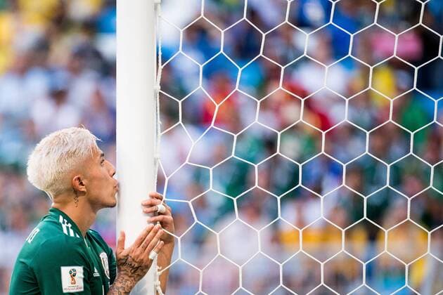 180702 Carlos Salcedo of Mexico during the FIFA World Cup WM Weltmeisterschaft Fussball round of 16 match between Brazil and Mexico on July 2, 2018 in Samara. Photo: Petter Arvidson BILDBYRAN kod PA 92081 Copyright: PETTERxARVIDSON BB180702PA111