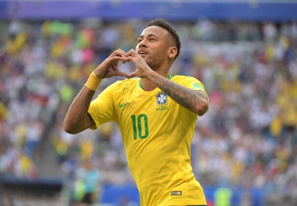 WW 2018 in Rußland, Achtelfinale , Brasilien - Mexiko Torschütze Neymar jubelt nach dem 1:0
