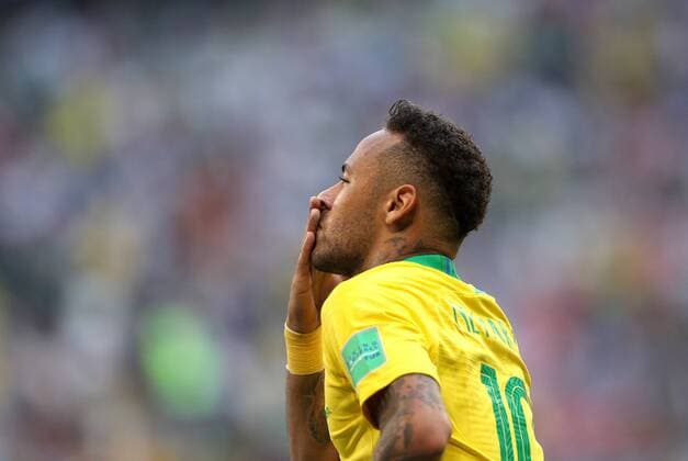 Brazil vs. Mexico SAMARA, SA - 02.07.2018: BRAZIL VS. MEXICO - Neymar celebrates the goal of Brazil during the match between Brazil and Mexico, valid for the eighth round of the 2018 World Cup held at the Samara Arena in Samara, Russia. (Photo: Rodolfo Buhrer La Imagem Fotoarena) x1560917x  RodolfoxBuhrer
