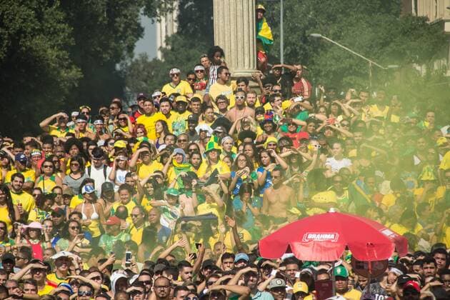 Twisted team move in RJ RIO DE JANEIRO, RJ - 02.07.2018: TWISTED TEAM MOVE IN RJ - 22 thousand people crowded the Plaza Mauá, in the port area on Monday morning to cheer for the Brazil team that ended up winning Mexico 2-0. (Photo: André Moreira Fotoarena) x1560990x  AndréxMoreira