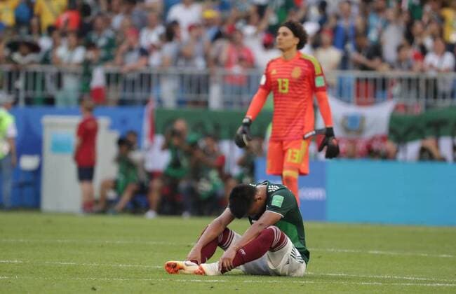 July 2, 2018 - EUM20180702DEP39.JPG .SAMARA, Rusia. SoccerFutbol-Mundial.- Reacciones de los jugadores mexicanos luego de terminar 2-1 en el partido frente a Brasil en octavos de final, que significa la eliminacion de la Seleccion Mexicana del Mundial, este 2 de julio de 2018. Foto: Agencia EL UNIVERSALLuis CortesEELG Latin News: July 2, 2018 Copyright: xElxUniversalx