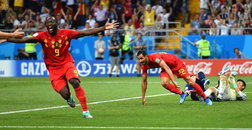 Sport - Bilder des Tages (180702) -- ROSTOV-ON-DON, July 2, 2018 -- Nacer Chadli (2nd L) of Belgium celebrates scoring during the 2018 FIFA World Cup WM Weltmeisterschaft Fussball round of 16 match between Belgium and Japan in Rostov-on-Don, Russia, July 2, 2018. ) (SP)RUSSIA-ROSTOV-ON-DON-2018 WORLD CUP-ROUND OF 16-BELGIUM VS JAPAN LiuxDawei 