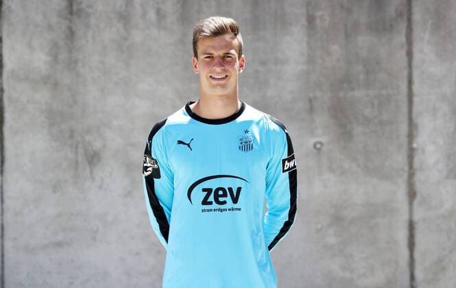 Fussball 3.Liga Zwickau, 02.07.2018, Fussball, 3.Liga, FSV Zwickau , Porträttermin 2018 2019 , Im Bild: Torhüter Matti Kamenz; FSV Zwickau ,