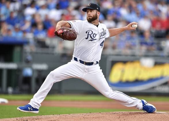July 3, 2018 - Kansas City, MO, USA - Kansas City Royals starting pitcher Danny Duffy throws in the first inning against the Cleveland Indians on Tuesday, July 3, 2018, at Kauffman Stadium in Kansas City, Mo. Cleveland at Kansas City - ZUMAm67_ 20180703_zaf_m67_020 Copyright: xJohnxSleezerx