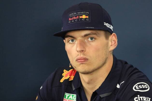 5th July 2018, Silverstone Circuit, Silverstone, England; British Formula One Grand Prix, driver arrivals and press conference PK Pressekonferenz Aston Martin Red Bull Racing TAG Heuer, Max Verstappen  ActionPlus12044234 Octane