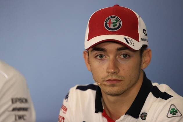 5th July 2018, Silverstone Circuit, Silverstone, England; British Formula One Grand Prix, driver arrivals and press conference PK Pressekonferenz Alfa Romeo Sauber F1 Team, Charles Leclerc  ActionPlus12044238 Octane