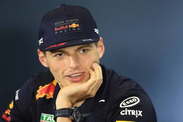 5th July 2018, Silverstone Circuit, Silverstone, England; British Formula One Grand Prix, driver arrivals and press conference PK Pressekonferenz Aston Martin Red Bull Racing TAG Heuer, Max Verstappen  ActionPlus12044239 Octane