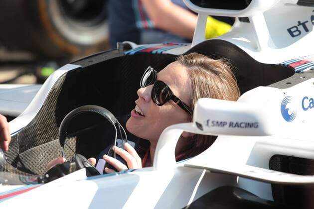 Photo4 LaPresse 05 07 2018 Silverstone, England Grand Prix Formula One England 2018 In the pic: Claire Williams (GBR) Williams Deputy Team Principa inside the Williams FW41  Copyright: xPhoto4 LaPressex