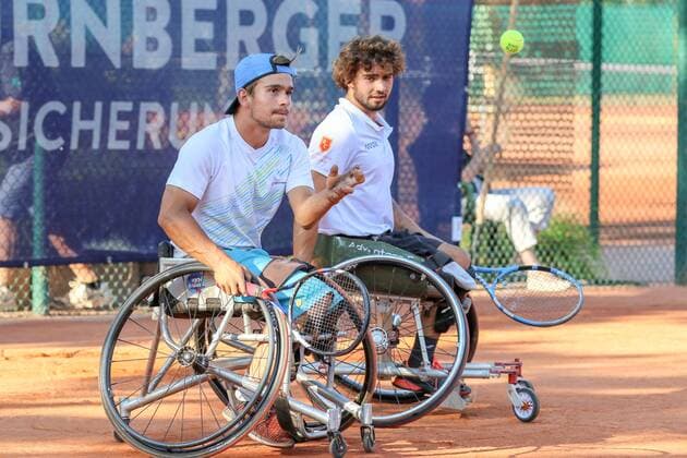 Martin De La Puente (ESP) und Daniel Caverzaschi 2 (ESP), 30. German Open Rollstuhltennis 30th German Open Wheelchair Tennis, Berlin, 05.07.2018 5th july 2018,