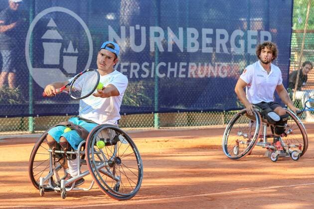 Martin De La Puente (ESP) und Daniel Caverzaschi 2 (ESP), 30. German Open Rollstuhltennis 30th German Open Wheelchair Tennis, Berlin, 05.07.2018 5th july 2018,