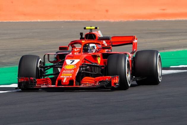 6th July 2018, Silverstone Circuit, Silverstone, England; British Formula One Grand Prix, Friday free practice; Kimi Raikkonen in his Scuderia Ferrari SF71H  ActionPlus12044439 TimxWilliams