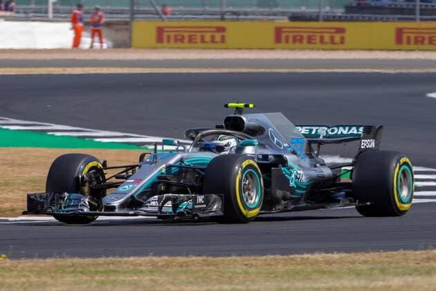 6th July 2018, Silverstone Circuit, Silverstone, England; British Formula One Grand Prix, Friday free practice; Valtteri Bottas in his Mercedes AMG Petronas Motorsport Mercedes F1 W09  ActionPlus12044450 TimxWilliams