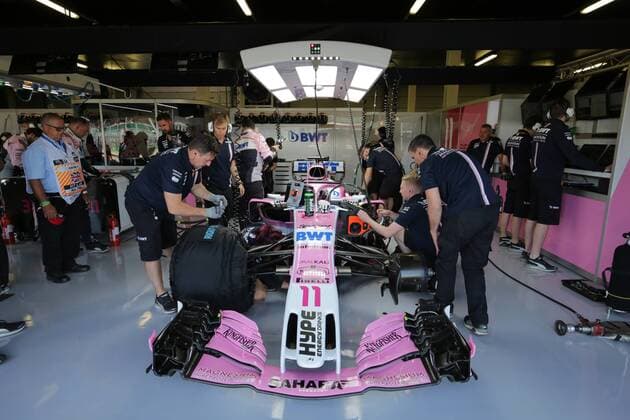 Photo4 LaPresse 06 07 2018 Silverstone, England Grand Prix Formula One England 2018 In the pic: Sergio Perez (MEX) Sahara Force India F1 VJM11  Copyright: xPhoto4 LaPressex