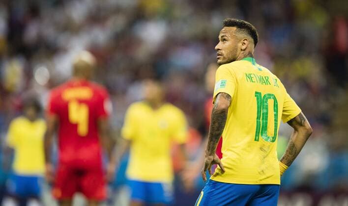 Sport Themen der Woche KW27 Sport-Bilder des Tages WM 2018, Brasilien - Belgien Kasan, 06.07.2018 Neymar (Brasilien) enttäuscht Brasilien - Belgien
