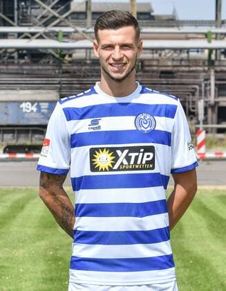 GER, offizieller Fototermin Porträttermin Portraettermin MSV Duisburg Spieler Andreas Wiege; MSV Duisburg; 2.BL, Porträttermin 2018 2019 hoch, Hochformat