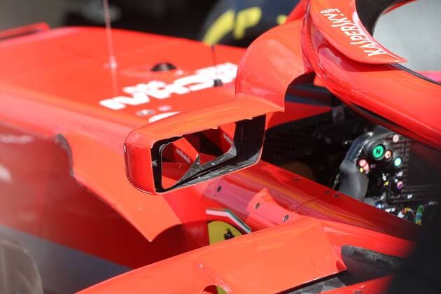 Photo4 LaPresse 07 07 2018 Silverstone, England Grand Prix Formula One England 2018 In the pic: Qualifying, Scuderia Ferrari SF71H detail of the double mirror  Copyright: xPhoto4 LaPressex