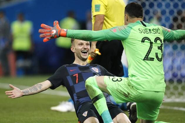 Sport Themen der Woche KW27 Sport Bilder des Tages Futbol, Rusia vs Croacia Copa Mundial de Rusia 2018 Los jugadores de Croacia celebran la victoria contra Rusia tras el partido de eliminacion directa de los cuartos de final del mundial de futbol de Rusia disputado en el estadio Fisht de Sochi, Rusia. 07 07 2018 Andres Pina Photosport Football, Russia vs Croatia World Cup Russia 2018 Croatia s players celebrate the victory against Russia after the knockout phase match of the Russia World Cup quarter-finals held at the Fisht stadium in Sochi, Russia. 07 07 2018 Andres Pina Photosport Rusia vs Croacia, mundial de Rusia 2018 