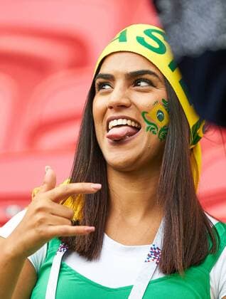 Belgium - Brasil, Soccer, Kazan, July 06, 2018 brasilian fans, fans, supporters, spectators, nations flags BELGIUM - BRASIL 2-1 FIFA World Cup WM Weltmeisterschaft Fussball 2018 RUSSIA, Best of 8, Season 2018 2019, July 06, 2018 Kazan Arena Stadium in Kazan, Russia. Photo: MAGICS Peter Schatz
