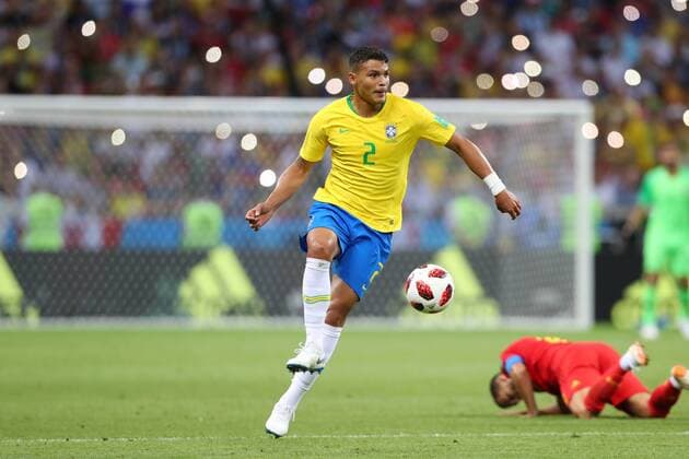 Thiago Silva (BRA), JULY 6, 2018 - Football Soccer : FIFA World Cup WM Weltmeisterschaft Fussball Russia 2018 quarter-final match between Brazil 1-2 Belgium at Kazan Arena, Kazan, Russia. Noxthirdxpartyxsales  (81747409)
