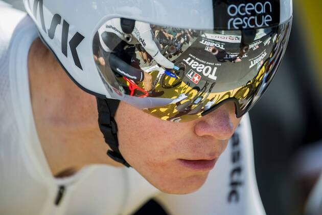 Sport Themen der Woche KW28 Sport Bilder des Tages 180709 Chris Froome of Team Sky ahead of stage three of Tour de France on July 9, 2018 in Cholet. Photo: Fredrik Varfjell BILDBYRAN kod FV 150117 Copyright: FREDRIKxVARFJELL BB180709FV041