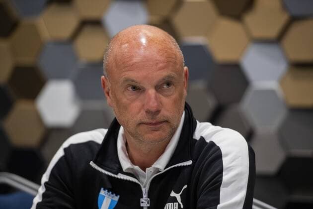 180709 Head coach Uwe Rösler of Malmö FF during a press conference PK Pressekonferenz ahead of the UEFA Champions League qualifying match between FC Drita and Malmö FF on July 9, 2018 in Pristina. Photo: Ludvig Thunman BILDBYRN kod LT 92085 Copyright: LUDVIGxTHUNMAN BB180709LT041