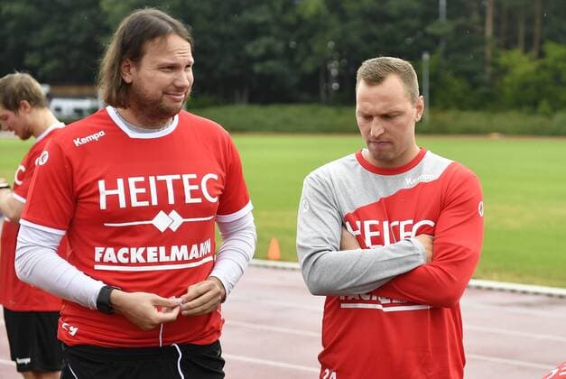 10.07.2018 - Handball - 1. Bundesliga - Saison 2018 2019 - HC Erlangen HCE - Fitness-Test Laktat-Test - - Nikolas Katsigiannis (29, HC Erlangen HCE ) Martin Murawski (24, HC Erlangen HCE )