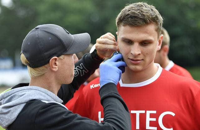 10.07.2018 - Handball - 1. Bundesliga - Saison 2018 2019 - HC Erlangen HCE - Fitness-Test Laktat-Test - - Sergej Gorpishin (15, HC Erlangen )