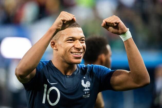 180710 Kylian Mbappe celebrate after winning the FIFA World Cup WM Weltmeisterschaft Fussball semi final match between France and Belgium on July 10, 2018 in ST Petersburg. Photo: Petter Arvidson BILDBYRAN kod PA 92084 *** 180710 Kylian Mbappe celebrates after winning the FIFA World Cup semi final match between France and Belgium on July 10, 2018 in St. Petersburg Photo Petter Arvidson BILDBYRAN Code PA 92084  Copyright: PETTERxARVIDSON BB180710PA110