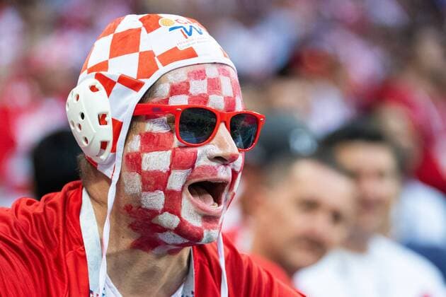 180711 A fan of Croatia prior to the FIFA World Cup WM Weltmeisterschaft Fussball semi final match between Croatia and England on July 11, 2018 in Moscow. Photo: Petter Arvidson BILDBYRAN kod PA 92085 *** 180711 A fan of Croatia before the FIFA World Cup semi final match between Croatia and England on July 11, 2018 in Moscow Photo Petter Arvidson BILDBYRAN Code PA 92085  Copyright: PETTERxARVIDSON BB180711PA014
