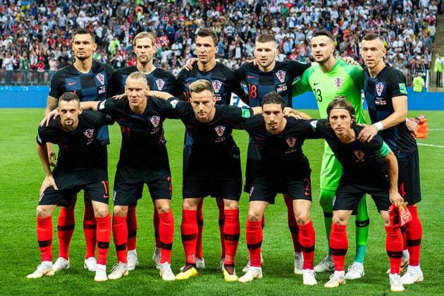 180711 Starting eleven of Croatia Dejan Lovren, Ivan Strinic, Mario Mandzukic, Ante Rebic, goalkeeper Danijel Subasic, Ivan Perisic, Marcelo Brozovic, Domagoj Vida, Ivan Rakitic, Sime Vrsaljko and Luka Modric prior to the FIFA World Cup WM Weltmeisterschaft Fussball semi final match between Croatia and England on July 11, 2018 in Moscow. Photo: Petter Arvidson BILDBYRAN kod PA 92085 *** 180711 Starting eleven or Croatia Dejan Lovren Ivan Strinic Mario Mandzukic Ante Rebic goalkeeper Danijel Subasic Ivan Perisic Marcelo Brozovic Domagoj Vida Ivan Rakitic Sime Vrsaljko and Luka Modric before the FIFA World Cup semi final match between Croatia and England on July 11 2018 in Moscow Photo Petter Arvidson BILDBYRAN code PA 92085  Copyright: PETTERxARVIDSON BB180711PA142