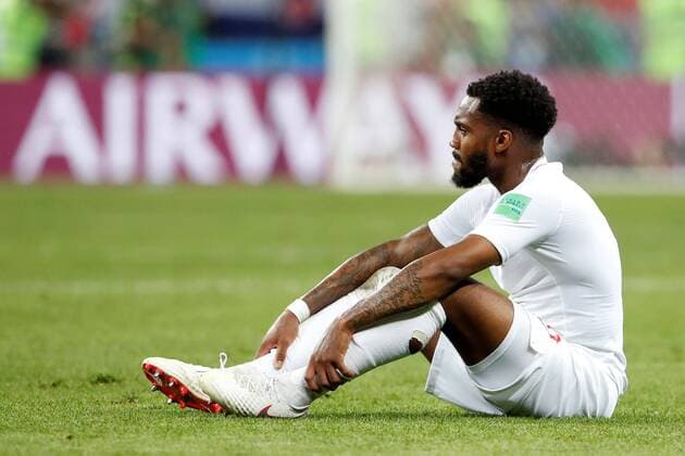 WM 2018, Kroatien - England English defender Danny Rose reacts at the end of the FIFA World Cup WM Weltmeisterschaft Fussball 2018 semi-finals soccer match between Croatia and England, at Luzhniki Stadium in Moscu, Russia, 11 July 2018. CROATIA VS. ENGLAND !ACHTUNG: NUR REDAKTIONELLE NUTZUNG!  Copyright: xAlbertoxEstevezx FWC62-232 20180711-636669462894221829